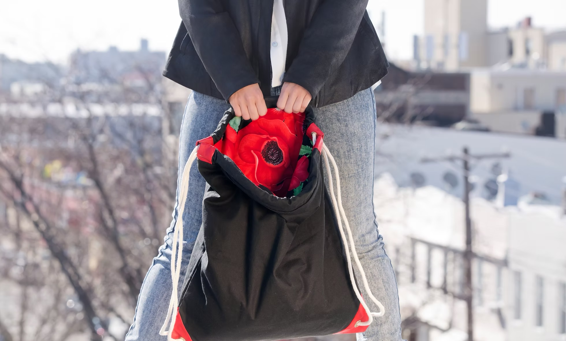 Morgan handmade drawstring bag - One Time In Studio
