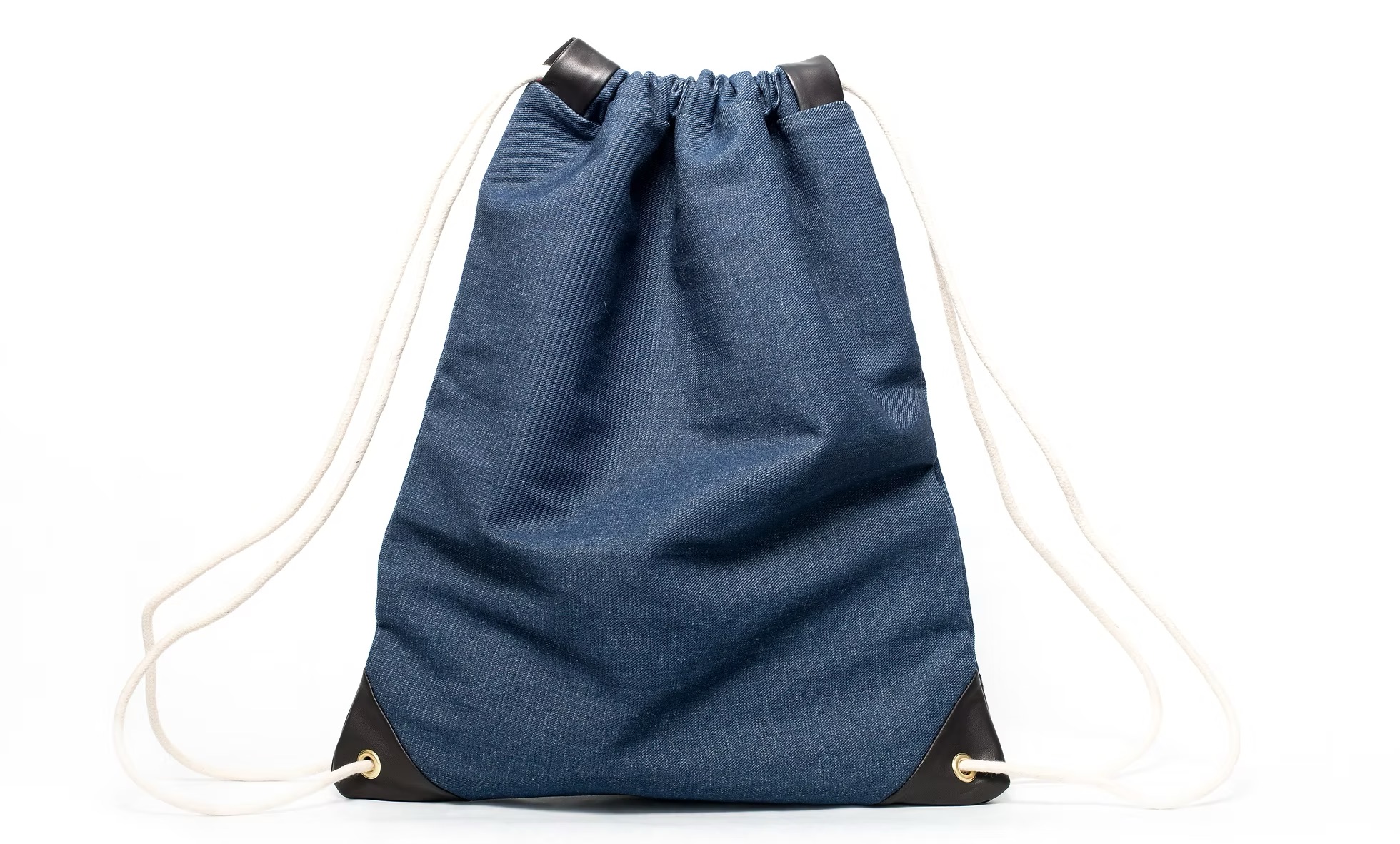 lorimer denim drawstring bag handmade in brooklyn