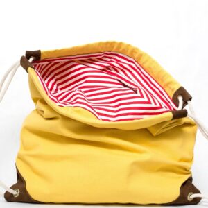 rockaway light canvas drawstring bag handmade in brooklyn