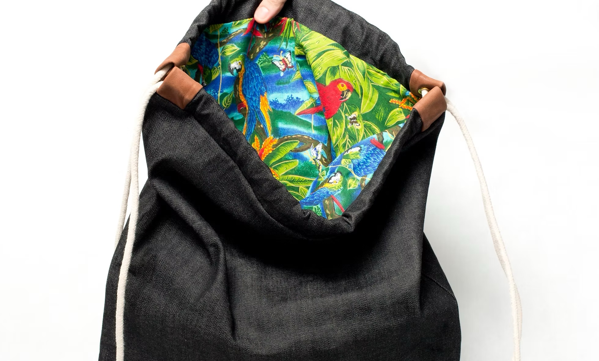 Thames handmade drawstring bag - One Time In Studio