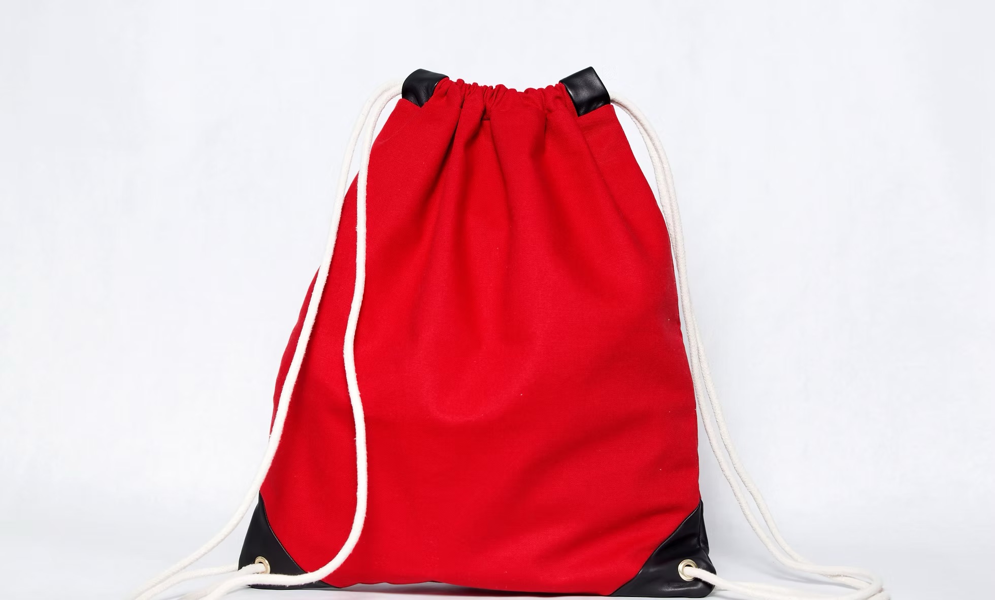 macdougal red canvas drawstring bag handmade in brooklyn
