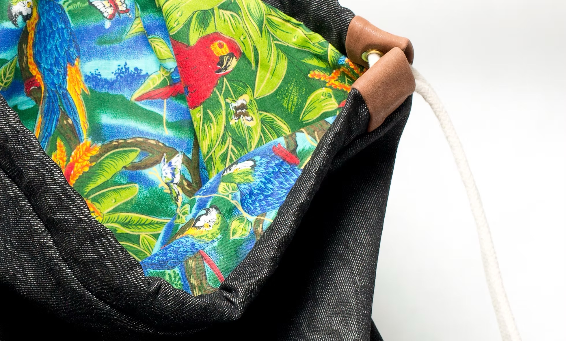 Thames handmade drawstring bag - One Time In Studio