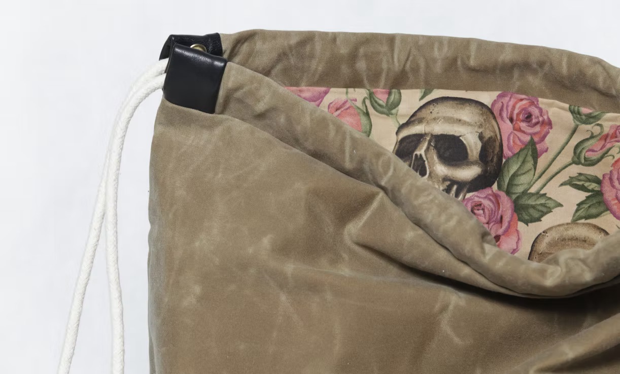 troutman waxed canvas drawstring bag handmade in brooklyn