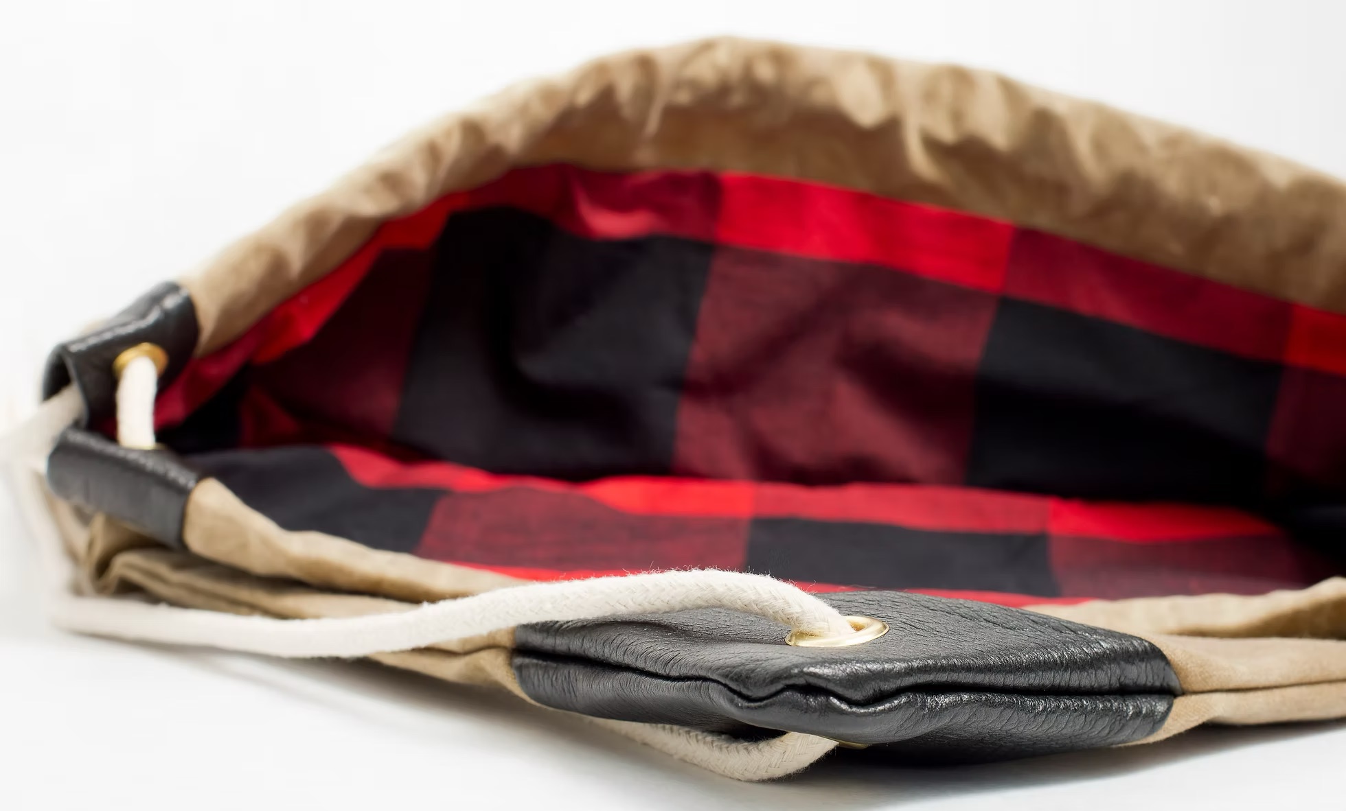 dean waxed canvas drawstring bag handmade in brooklyn