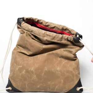 dean waxed canvas drawstring bag handmade in brooklyn