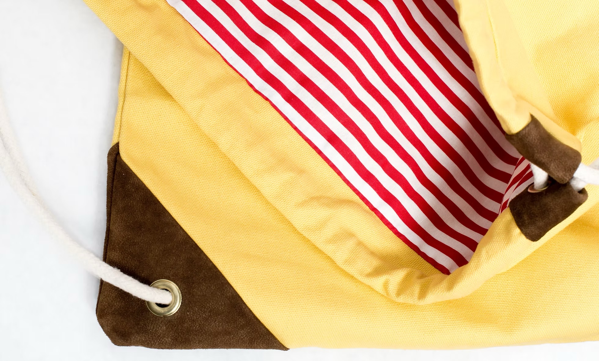 rockaway light canvas drawstring bag handmade in brooklyn