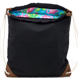 maujer black waxed canvas drawstring bag handmade in brooklyn