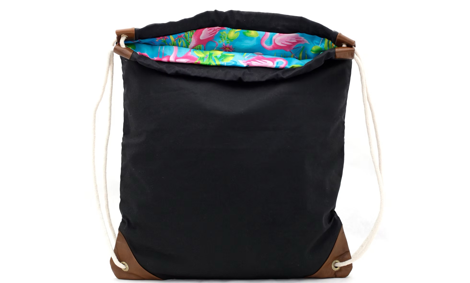 maujer black waxed canvas drawstring bag handmade in brooklyn