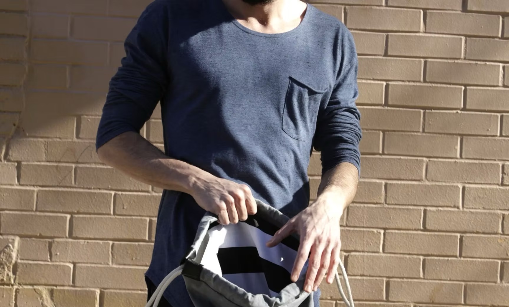 skillman waxed canvas drawstring bag handmade in brooklyn