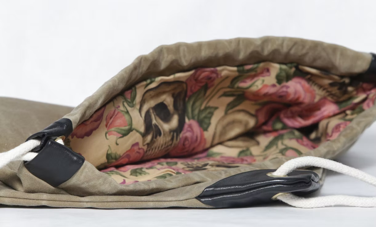 troutman waxed canvas drawstring bag handmade in brooklyn