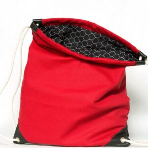 macdougal red canvas drawstring bag handmade in brooklyn