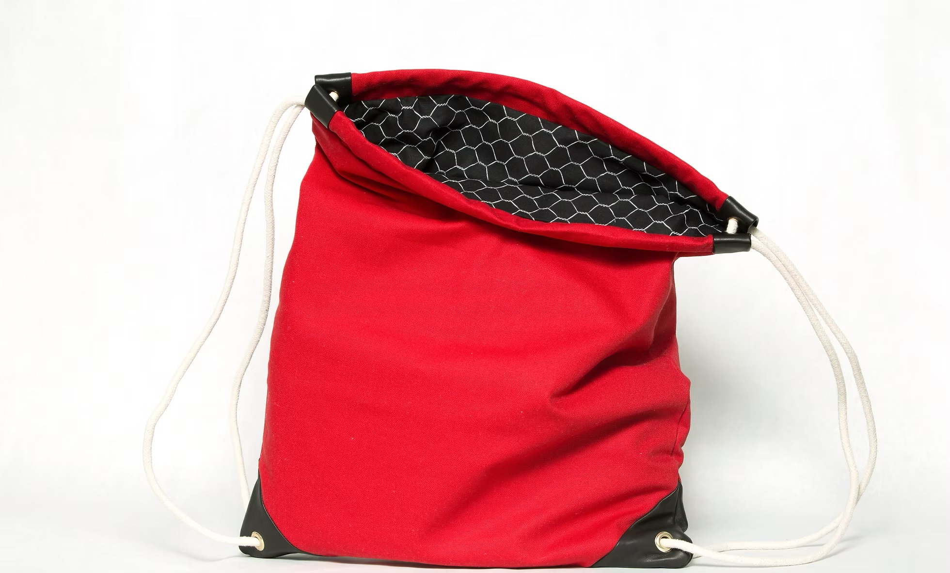 macdougal red canvas drawstring bag handmade in brooklyn