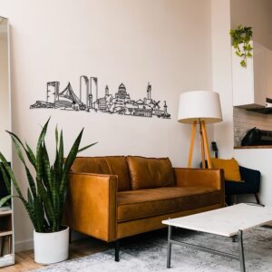 srael cityscape metal art — powder-coated steel